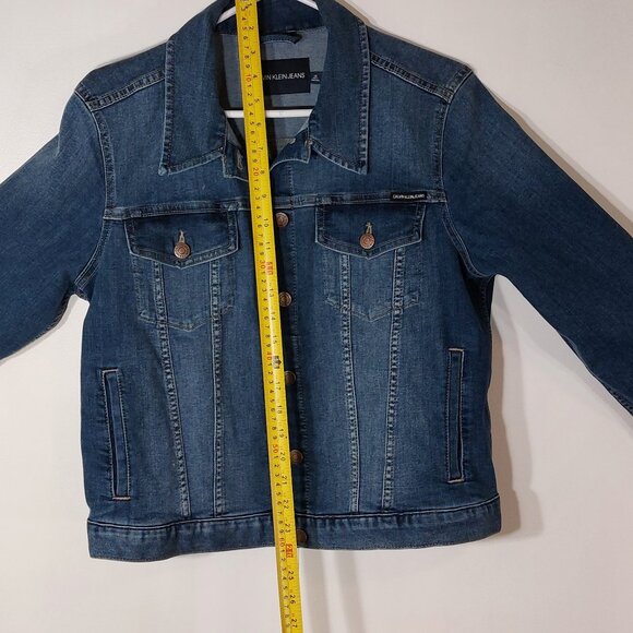 Blue Wash Denim Jean Jacket by Calvin Klein Size Large - Picture 6 of 6